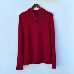 Vintage Red Chaps Quarter Zip Sweater